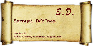 Sarnyai Dénes névjegykártya