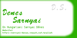 denes sarnyai business card